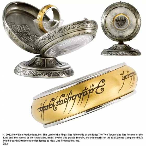 Anneau Unique Rotatif - Acier Doré - Seigneur des Anneaux