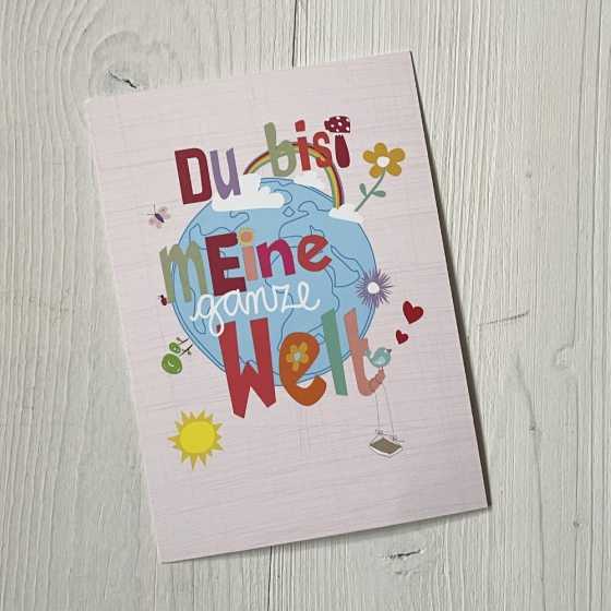 Postkarte "Du bist meine ganze Welt"
