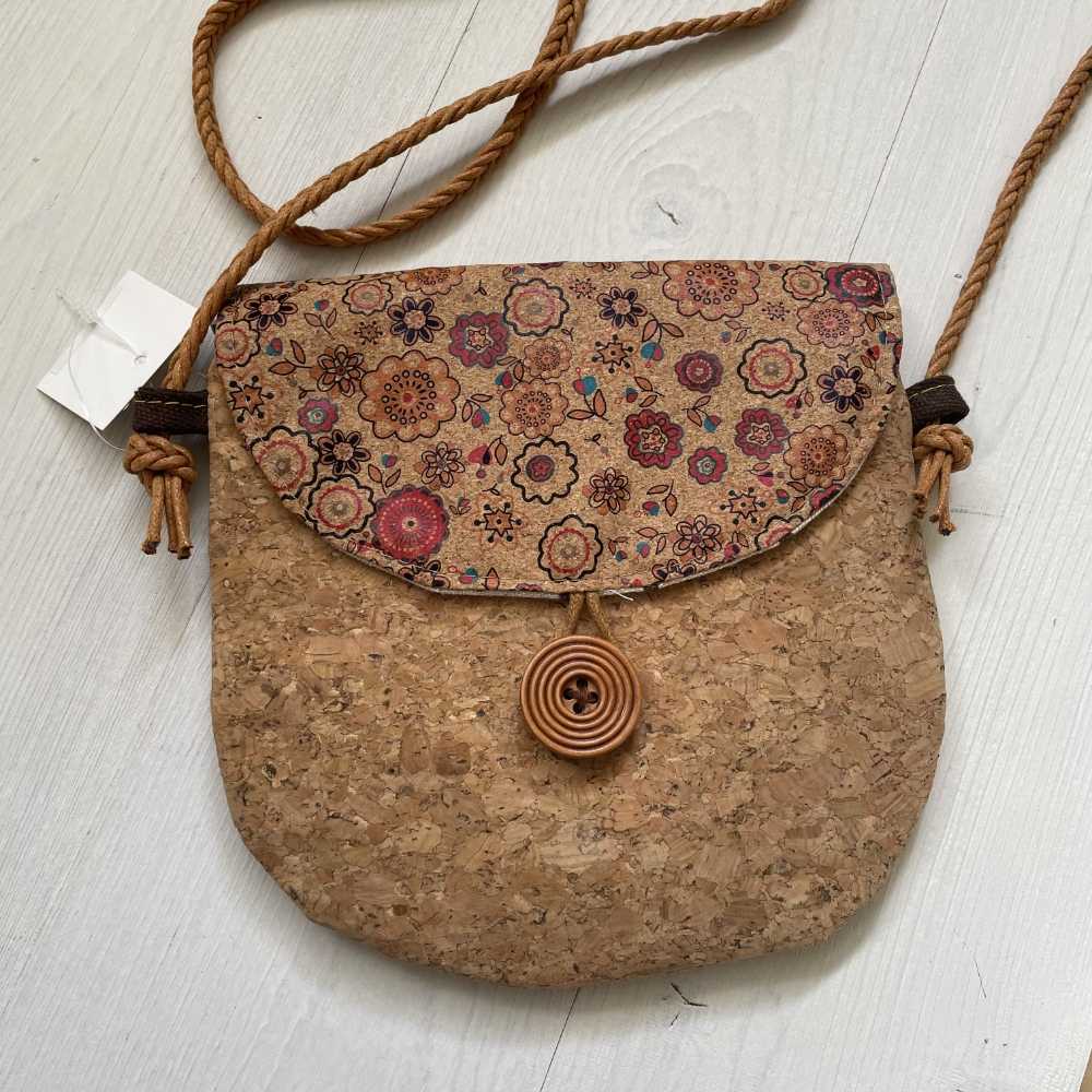 Sac à bandoulière en liège fleurs