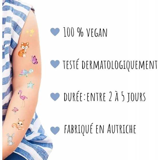 Tatouages temporaires 100% Vegan - Animaux