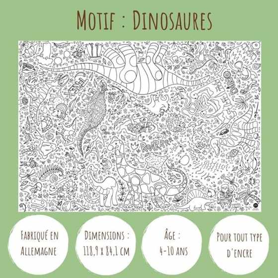 Nappe à colorier - Dinosaures - Jeka