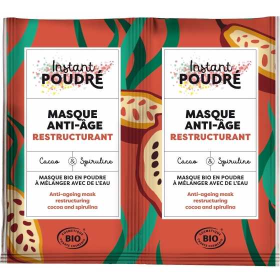 Masque Bio Anti-âge Restructurant Cacao & Spiruline - Instant Poudré