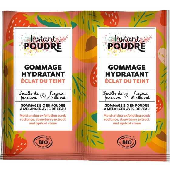 Gommage Bio Hydratant Eclat du teint Feuille de fraisier & Noyau d'abricot - Instant Poudré