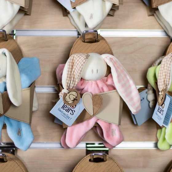 Doudou chiffon lapin rose - Keptin-Jr