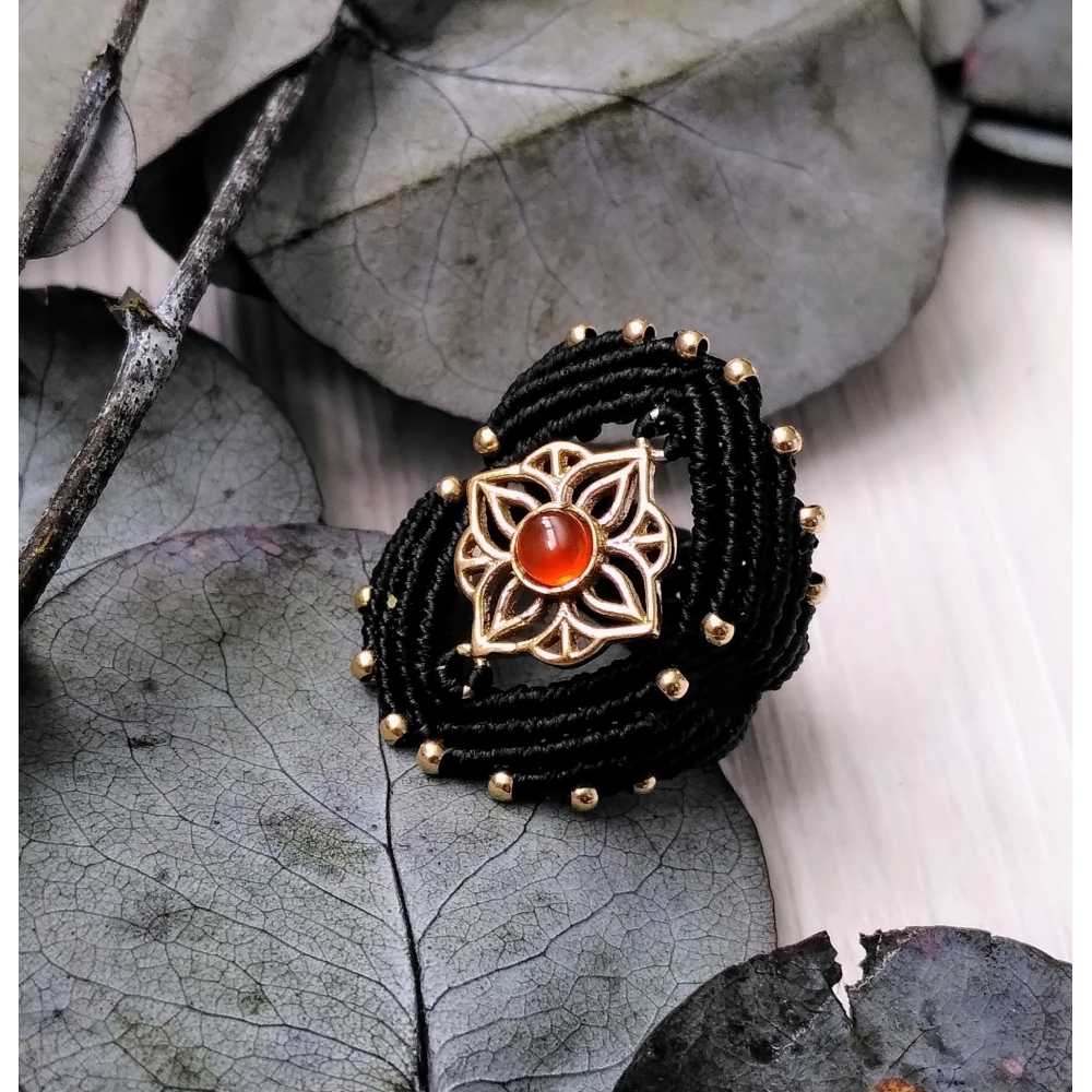 Karneol Blume Ring - Vitalität