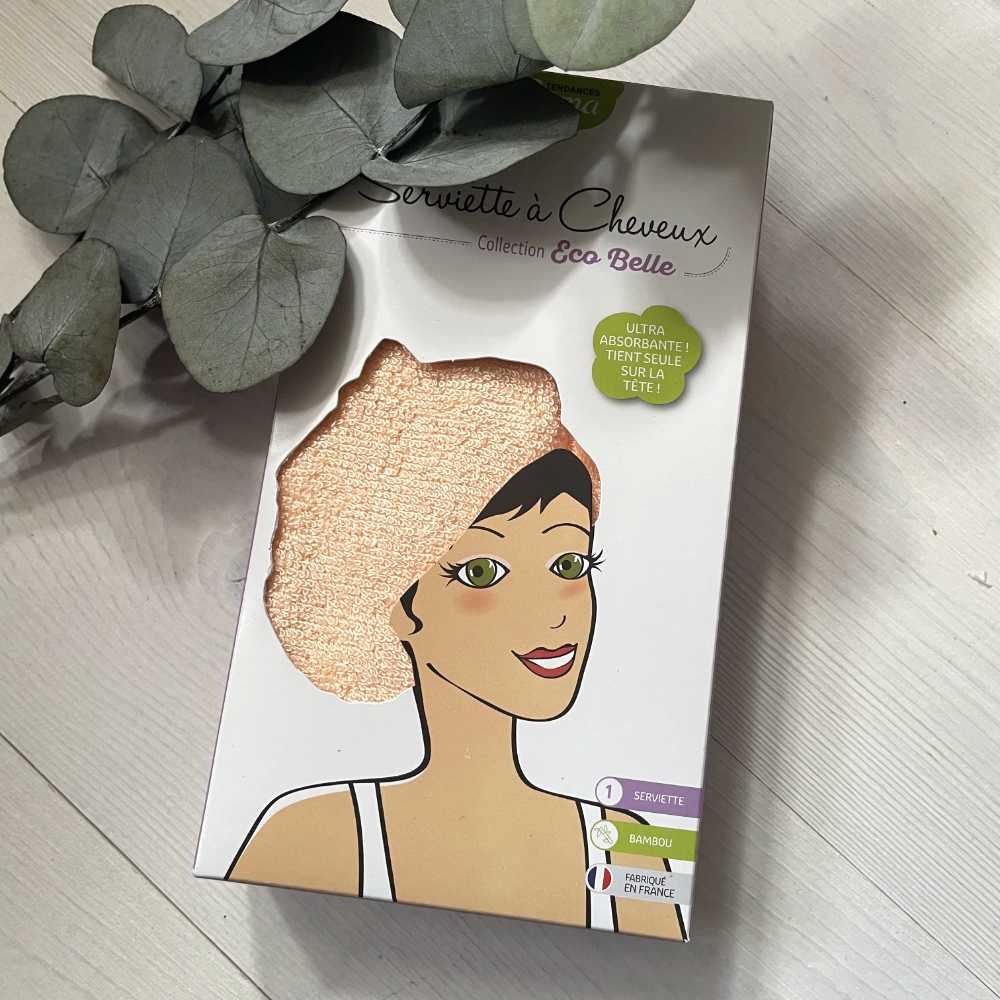 Serviette à cheveux saumon - Les Tendances d'Emma
