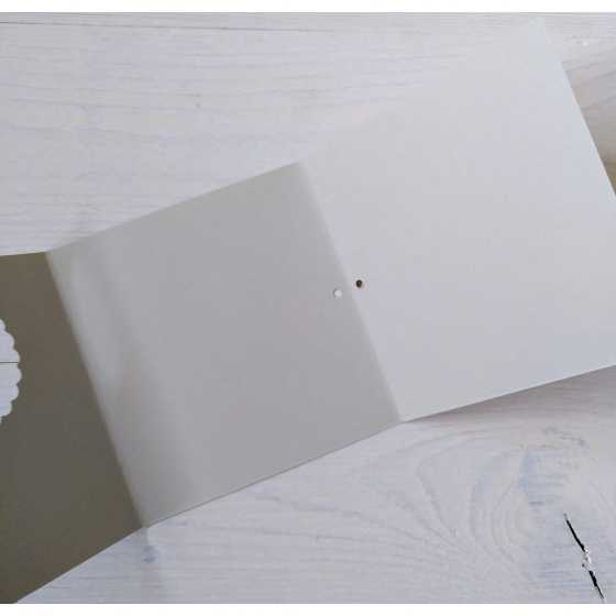 Carte artisanale "Herzliches Beileid" 3 volets avec enveloppe.