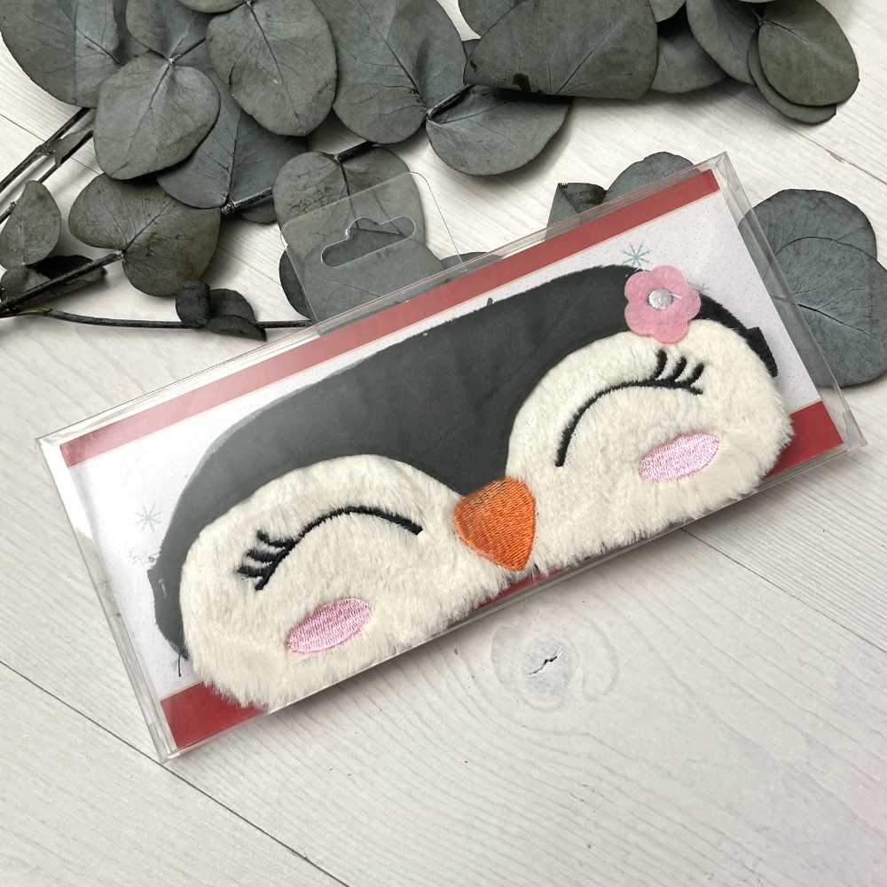 Masque Peluché pour les Yeux - Pingouin