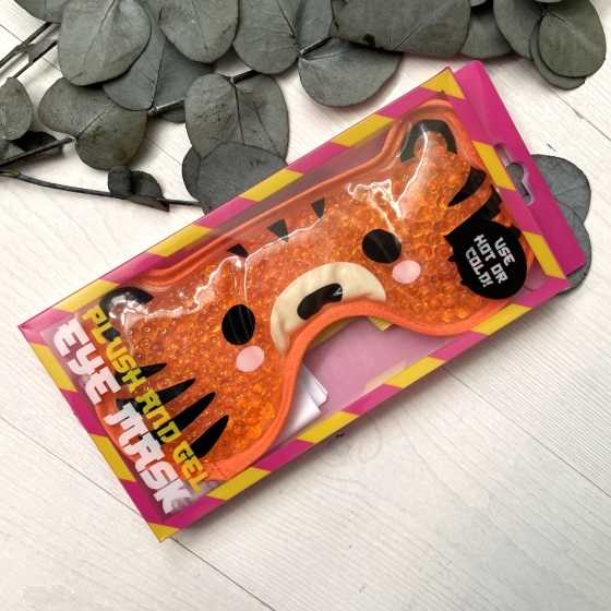 Masque pour les yeux en gel doublé en peluche tigre