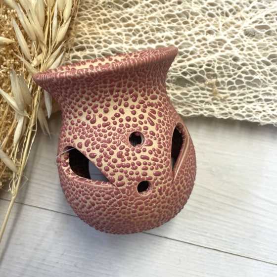 Brûle parfum et fondant de cire, design craquelé