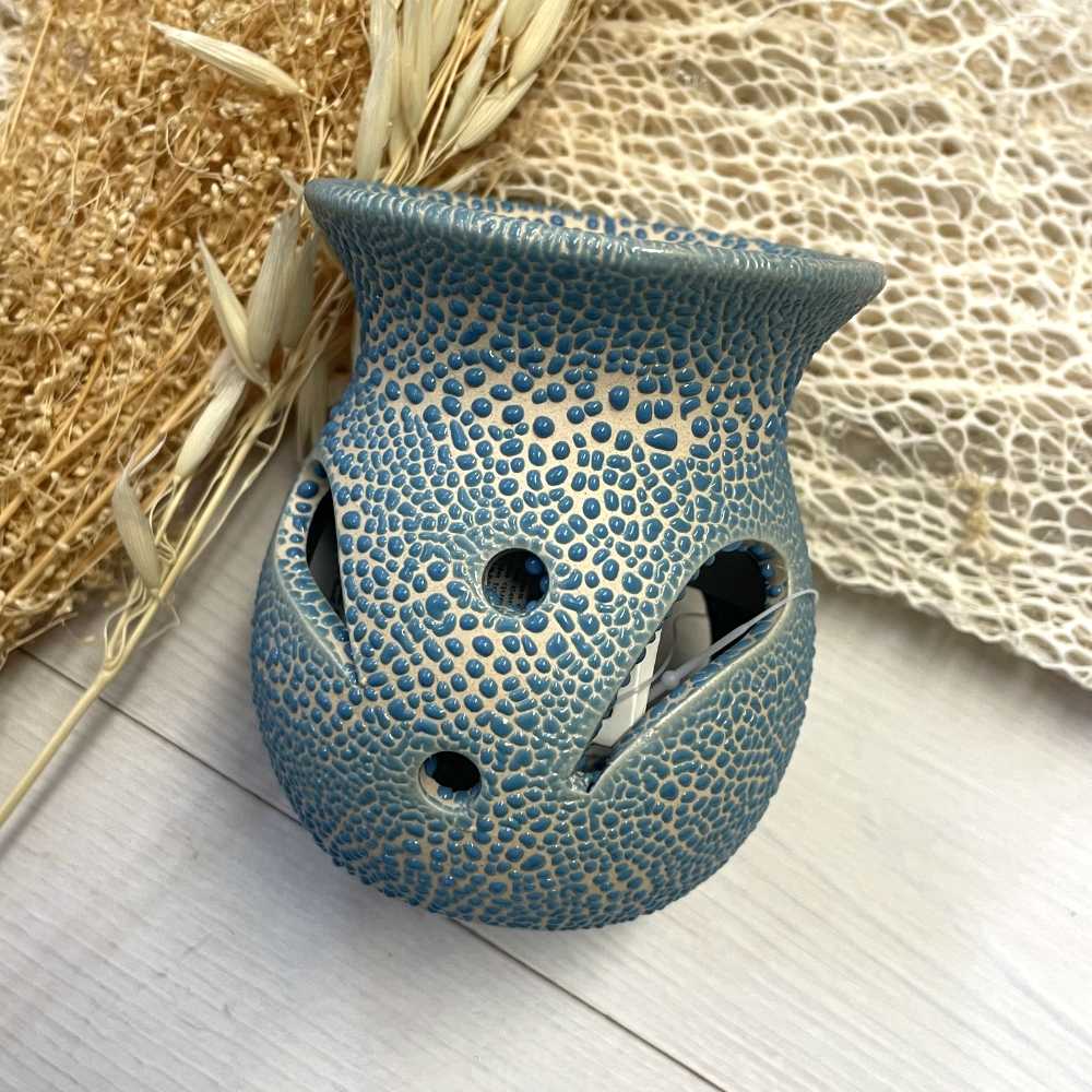 Brûle parfum et fondant de cire, design craquelé