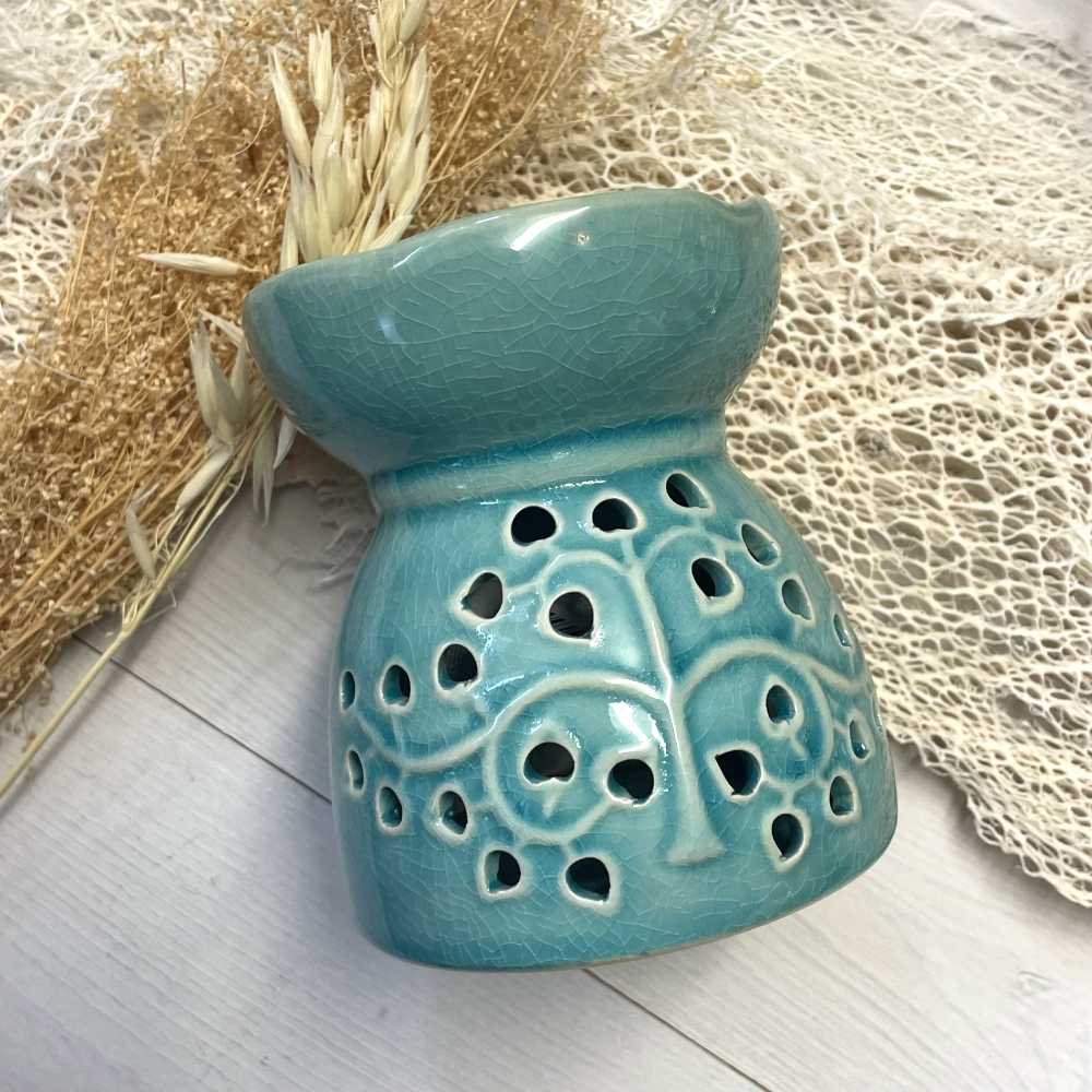 Brûle parfum et fondant de cire, Arbre à feuilles turquoise