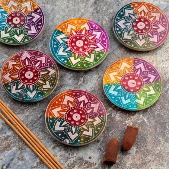 Porte-encens Tournesol en stéatite