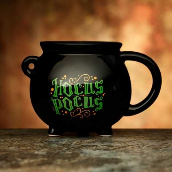 Tasse en forme de chaudron noir Hokus Pokus