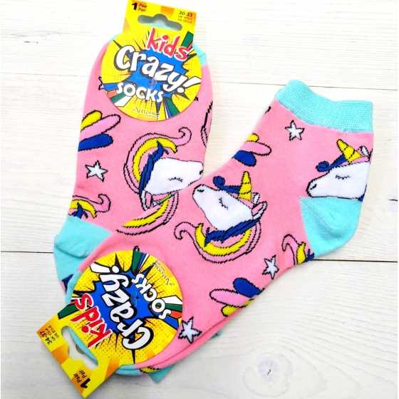 Chaussettes Licorne Rose - Kids Crazy! Socks - Antonio