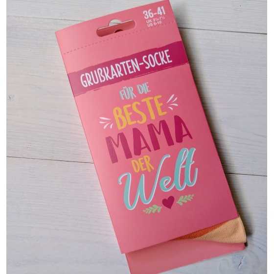 Für die Beste Mama der Welt - Grusskarten-Socke