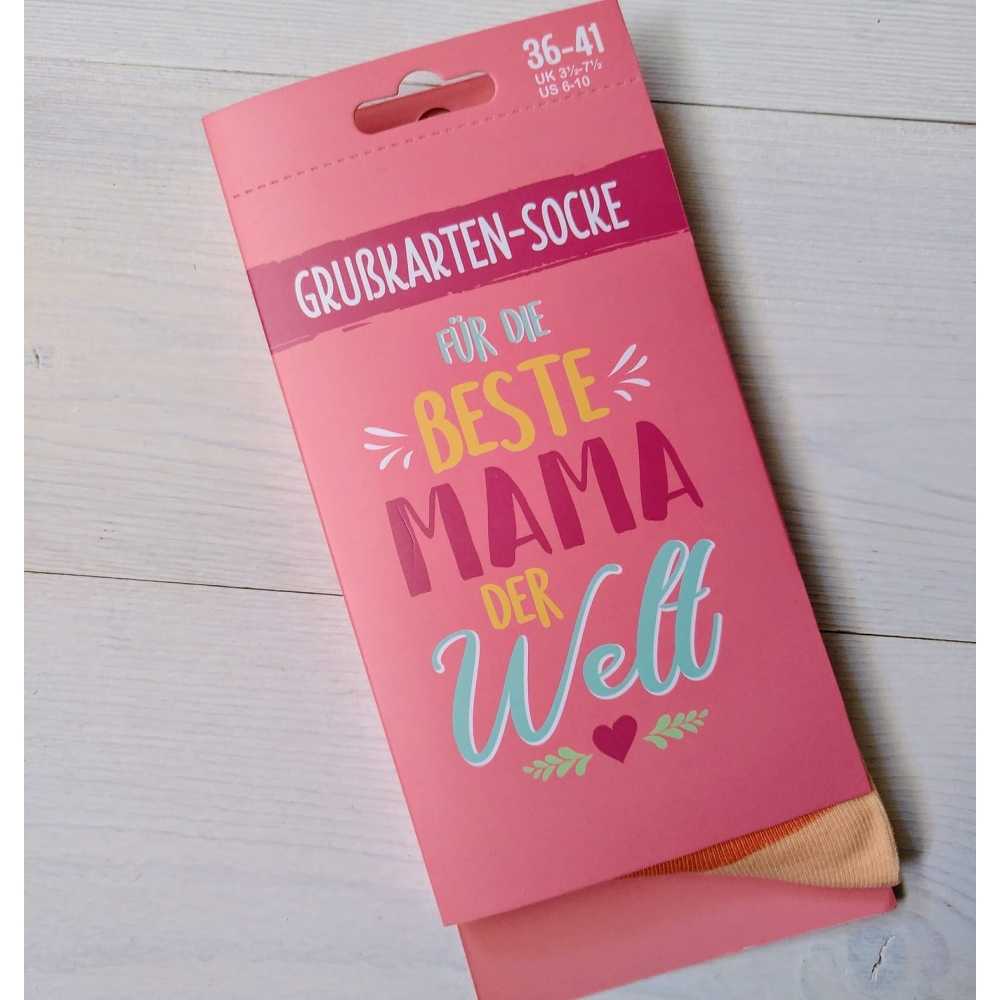 Für die Beste Mama der Welt - Grusskarten-Socke