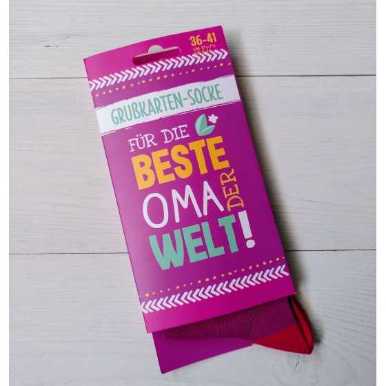 Für die Beste Oma der Welt! - Grusskarten-Socke