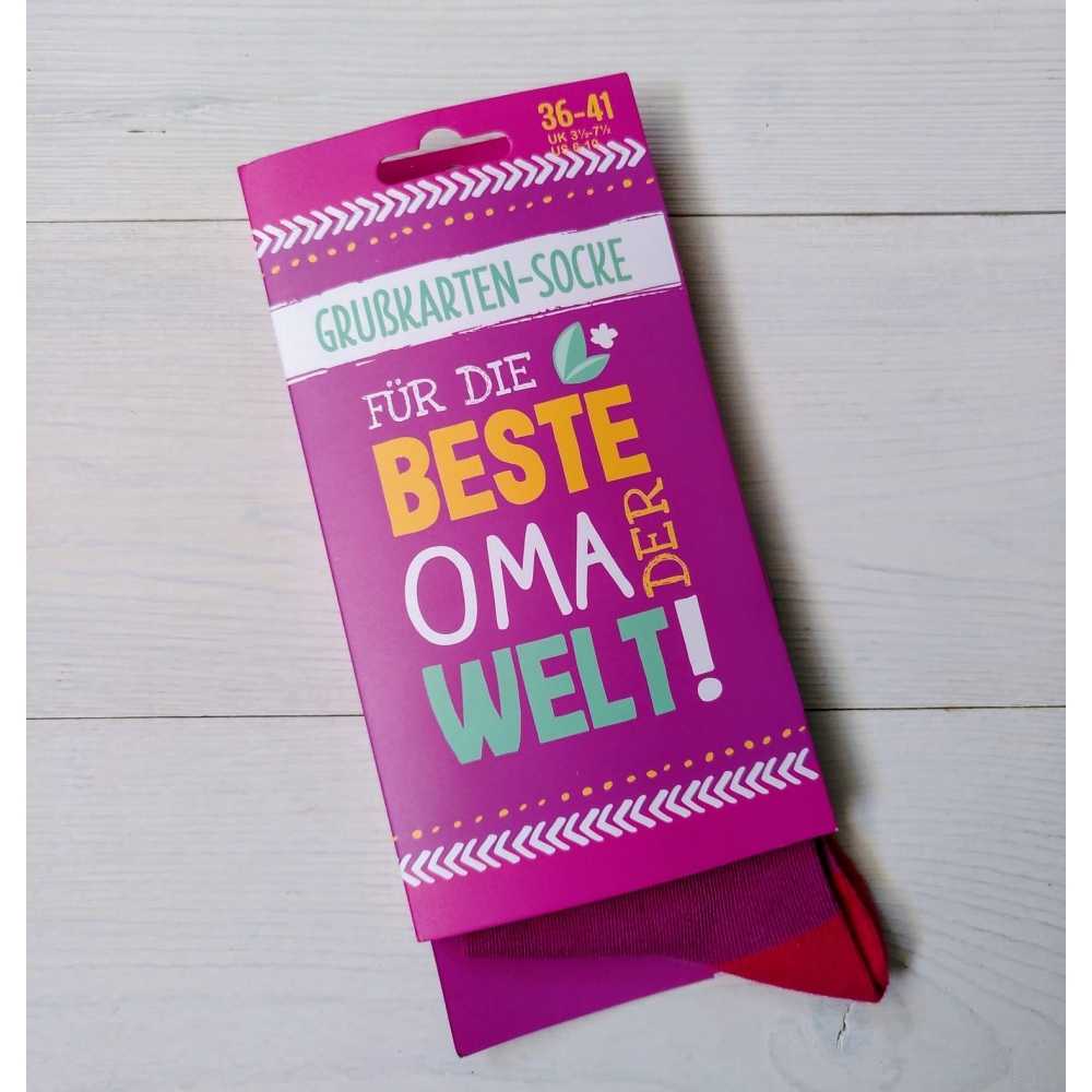 Für die Beste Oma der Welt! - Grusskarten-Socke