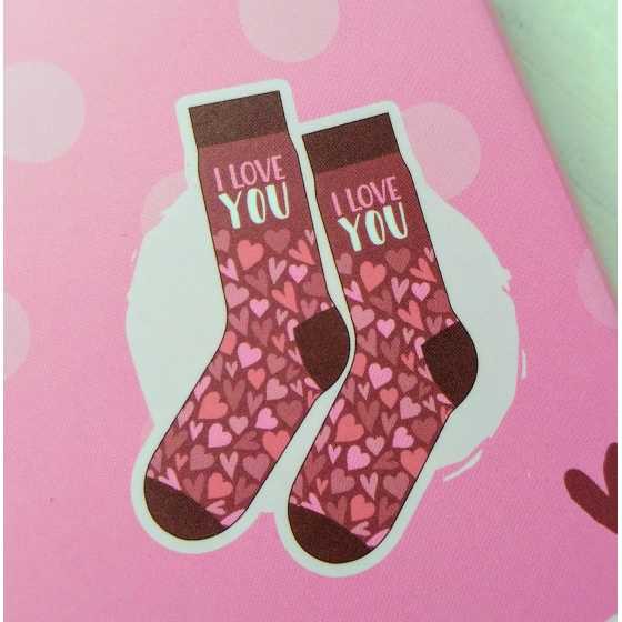 I love you - Grusskarten-Socke