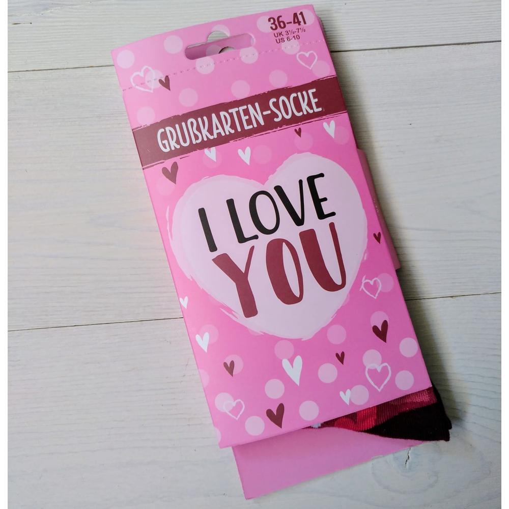I love you - Grusskarten-Socke