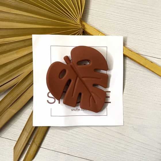 Anneau dentition Snufie – Feuille en silicone doux rouge