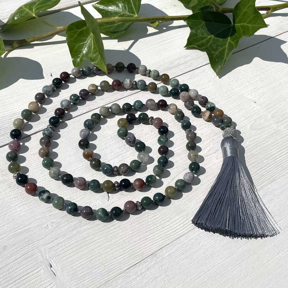 Mala aus Indischem Achat - Gleichgewicht und Innere Harmonie