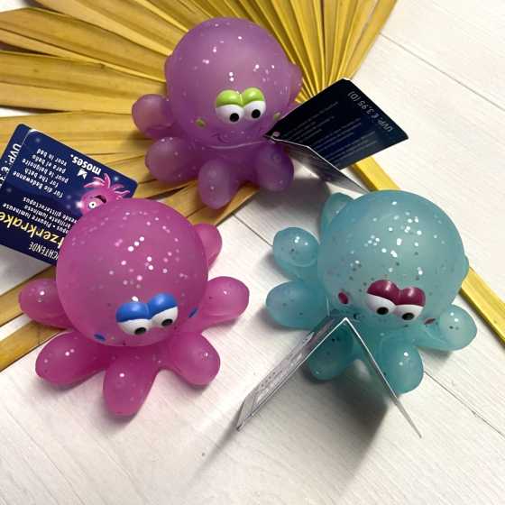 Leuchtender Glitzerkraken für die Badewanne