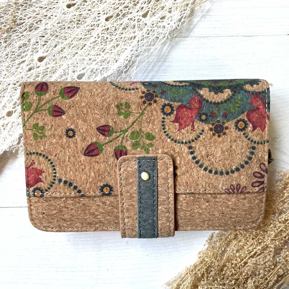 Portefeuille en liège papillons