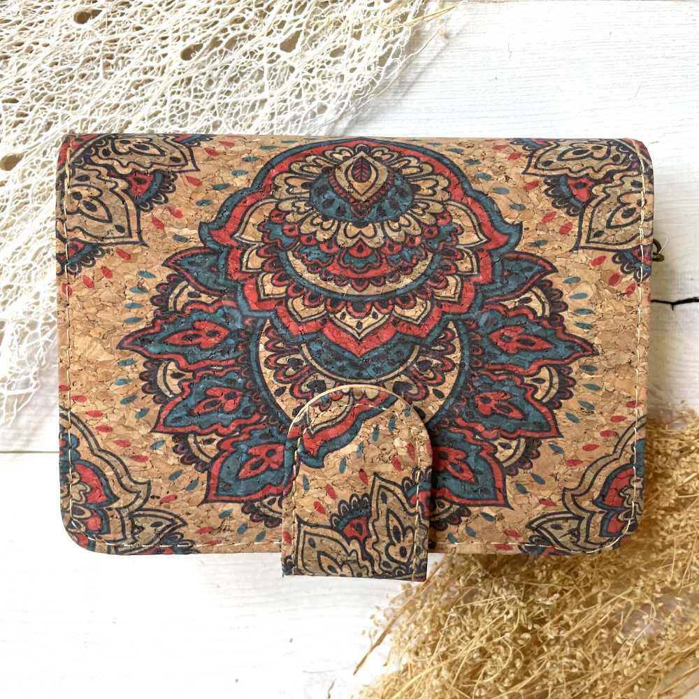 Porte-monnaie en liège naturel Peacock