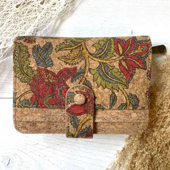 Porte-monnaie en liège taille moyenne Leaves