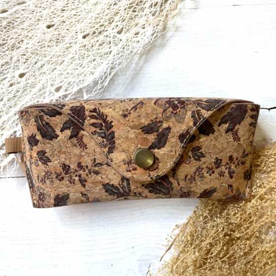 Brillenetui aus Kork Leaves