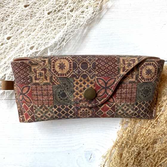 Etui à lunettes en liège Checkers