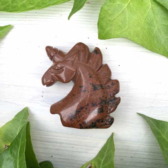 Licorne en Obsidienne acajou