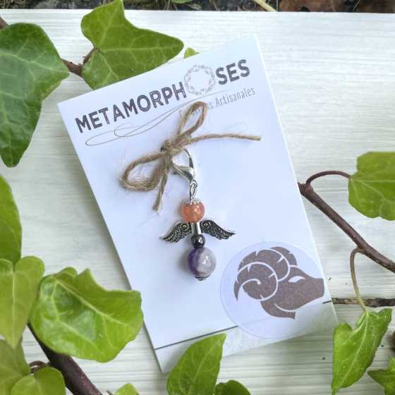 Engel "Astro" Anhänger aus natürlichen Halbedelsteinen - Widder