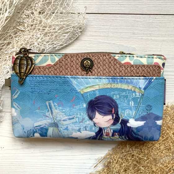 Portefeuille avec franges décoratives