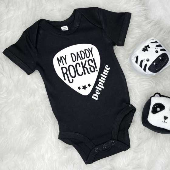Body "My Daddy Rock", personnalisable, cadeau de naissance