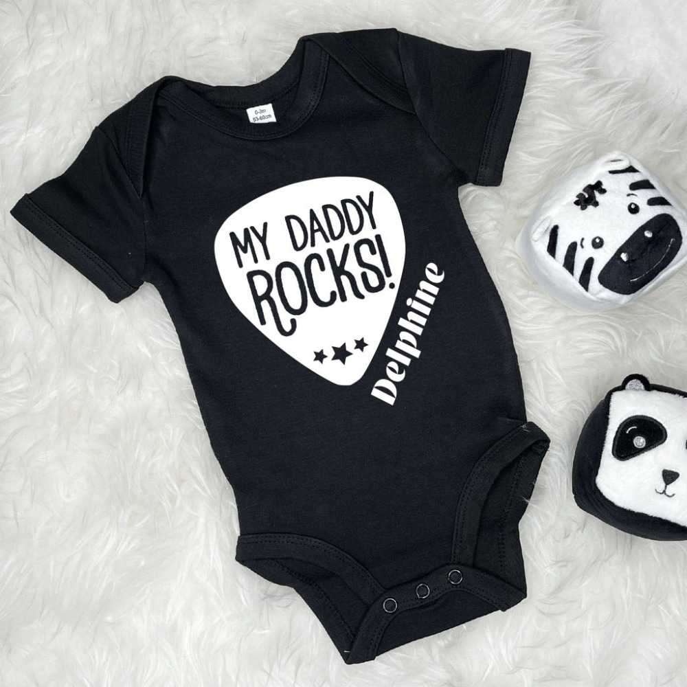 Body "My Daddy Rock", personnalisable, cadeau de naissance