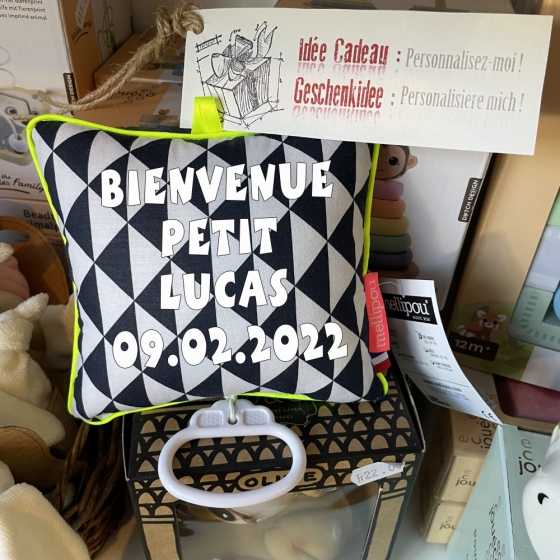 The Doors - Musikalisches Kissen Engel schwarz - Mellipou personalisierbar, Geschenk zur Geburt