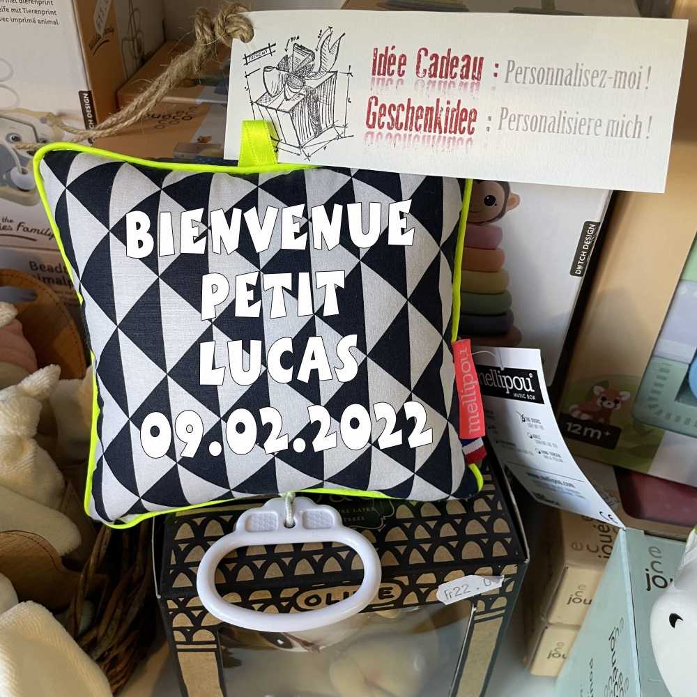 The Doors - Coussin musical ange noir - Mellipou, personnalisable, cadeau de naissance