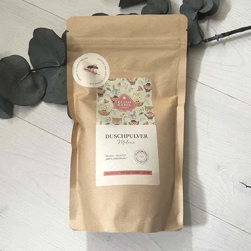 Poudre de douche bio Enfants Melon Refill 250g - Eliah Sahil