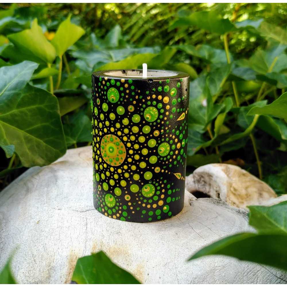 Kerzenhalter 100% home made grün und gold