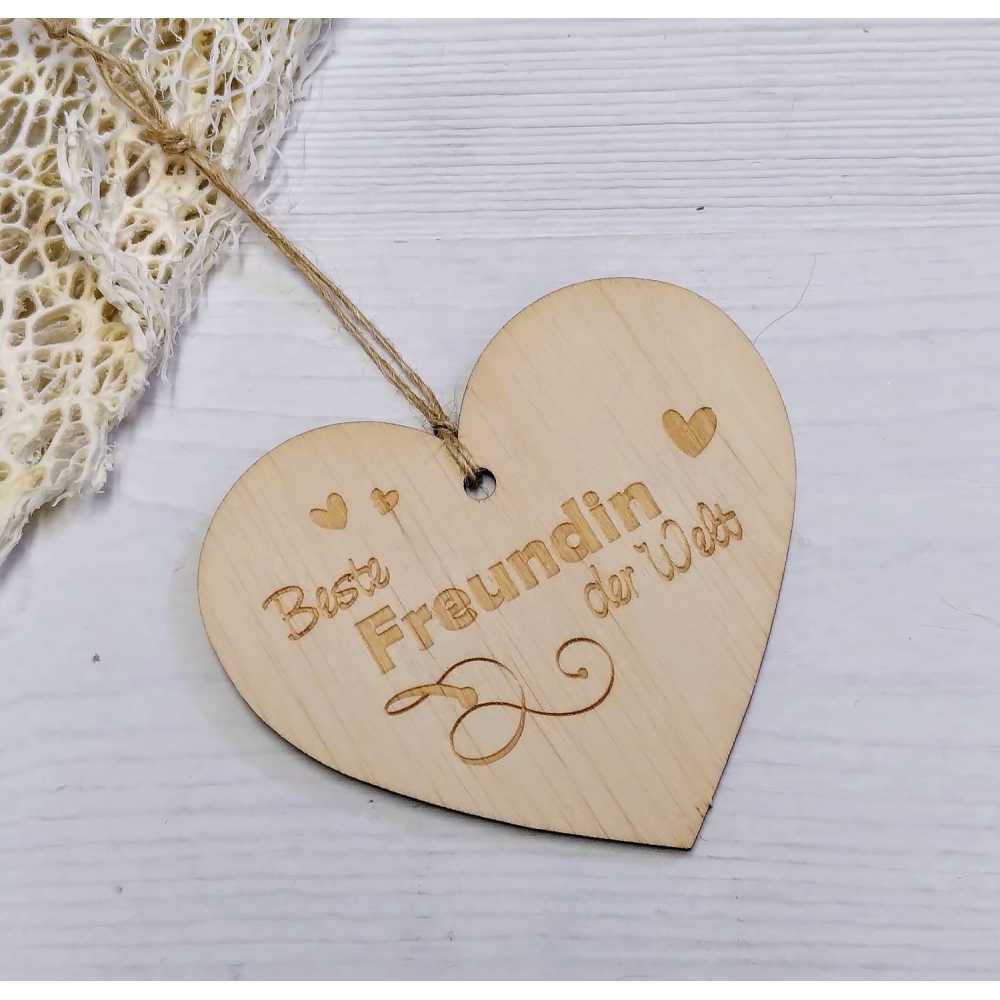 Herz aus Holz "Beste Freundin der Welt"