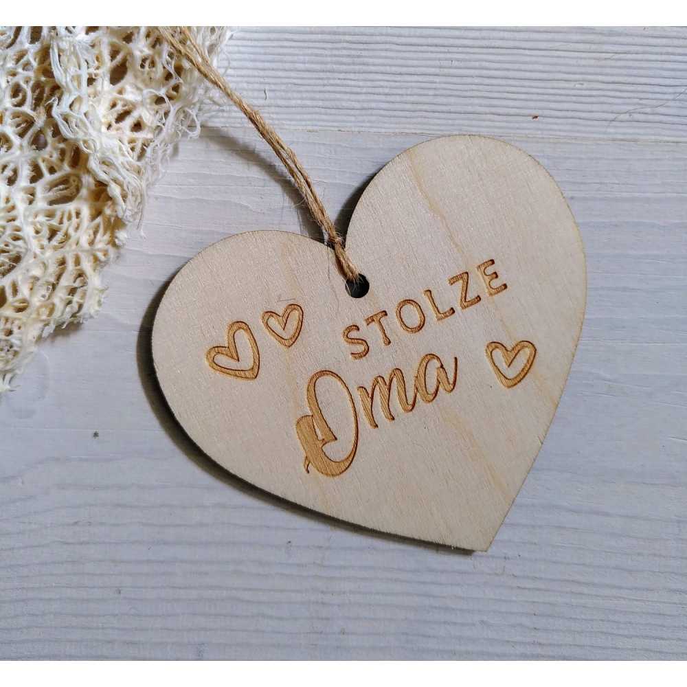 Herz aus Holz "Stolze Oma"