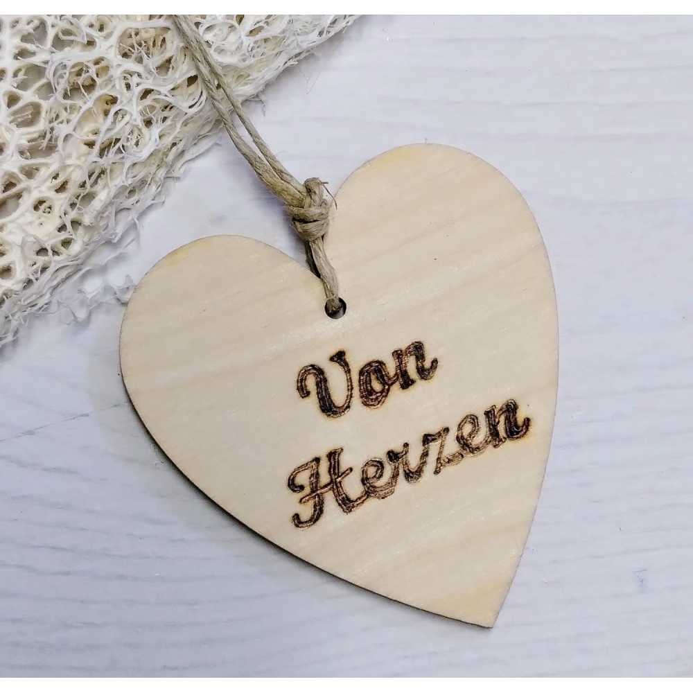 Herz aus Holz "Von Herzen"