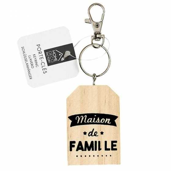 Porte-clés en bois "Maison de famille"