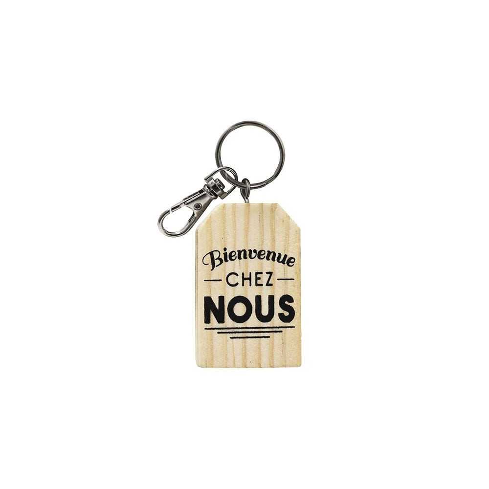 Porte-clés en bois "Bienvenue chez nous"