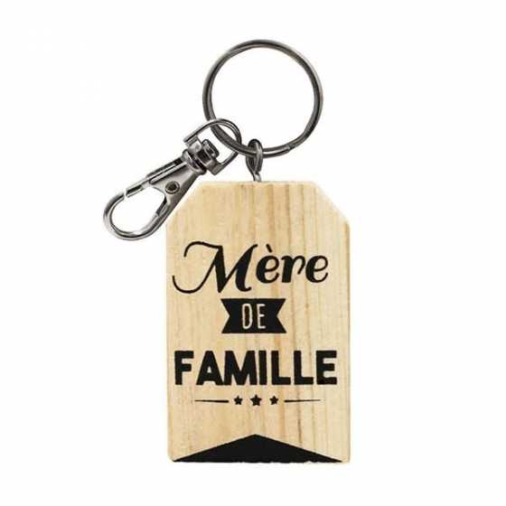 Porte-clés en bois "Mère de famille"