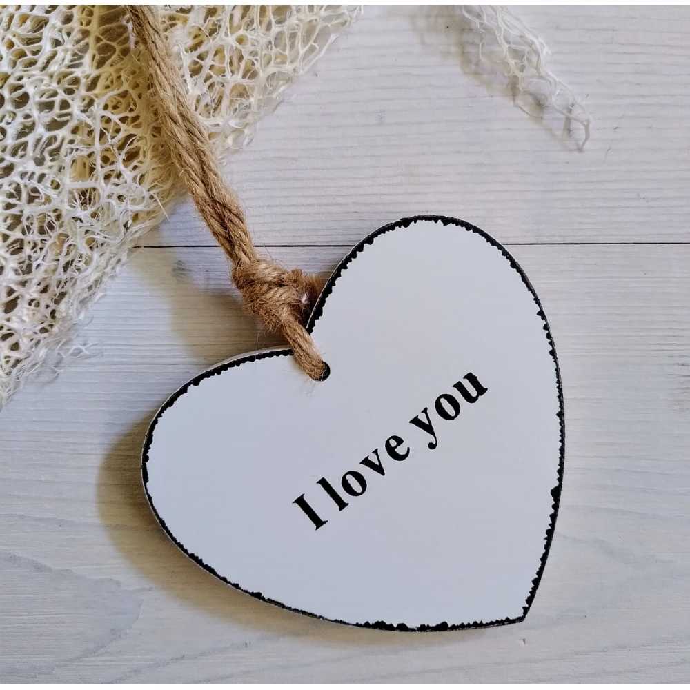 Herz aus Holz "I love you"