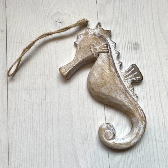Décoration hippocampe bois